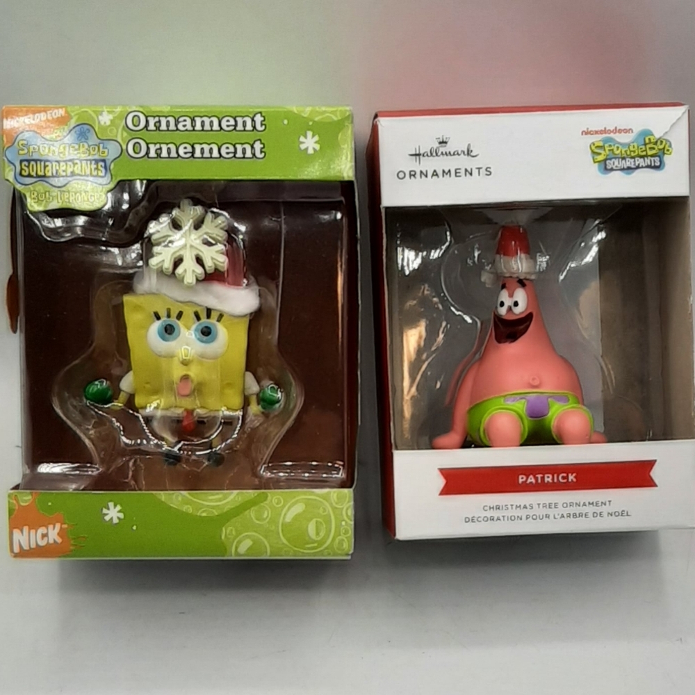 Spongebob Squarepants & Patrick Christmas Tree Ornaments Hallmark Nickelodeon